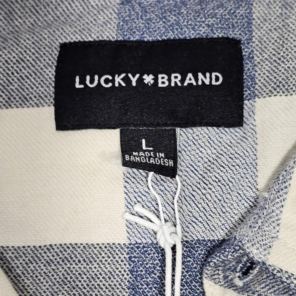 LUCKY BRAND Men’s Snap Long-Sleeve Flannel Plaid Shirt Size Large - Picture 8 of 9